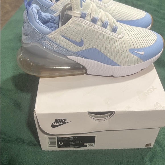 Nike Air Max 270 White and Light Blue Sneakers - Picture 2 of 4